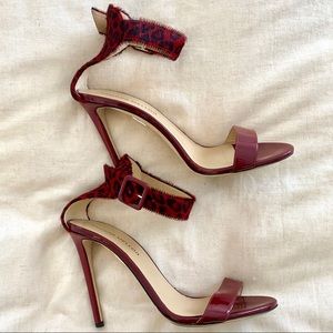 (Sale) Tamara Mellon Calf-hair and Patent Sandals